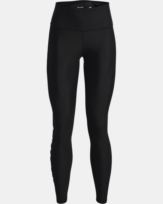 Damen HeatGear® Armour No-Slip Waistband Branded Full-Length-Leggings, Black, pdpMainDesktop image number 5